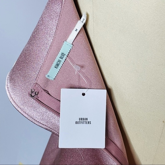 UO x Kimchi Blue Ruffle Satin Slip Dress Metallic- Size M- NWT - Picture 7 of 7